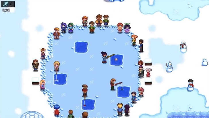 Villagers duting the Festival of Ice