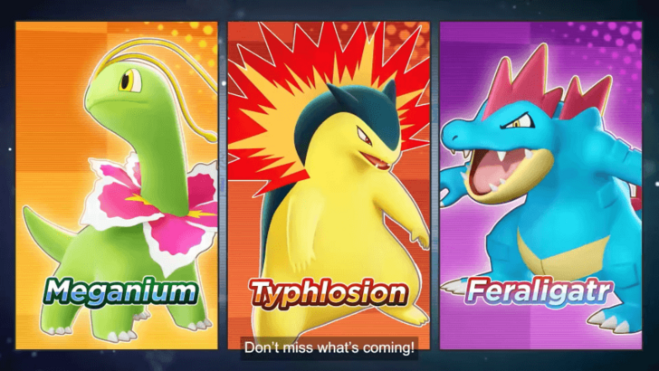 Pokemon UNITE - Meganium, Typhlosion, and Feraligatr