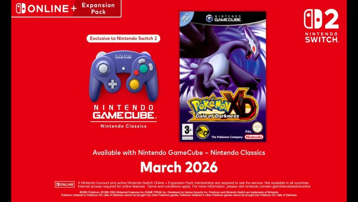Pokemon XD Gale of Darkness Nintendo Switch 2 Gamecube Classic announcement screen