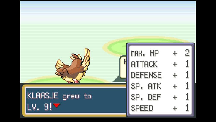 pokemon firered pidgey levelling up