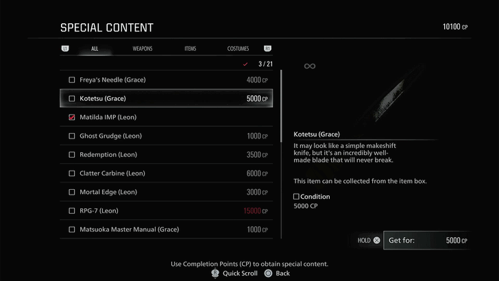 Resident Evil Requiem Special Content Shop
