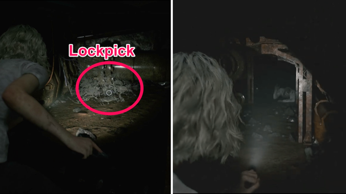 Lockpick and Zombie in Vent to Workshop