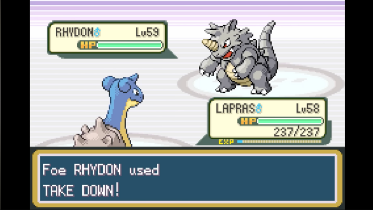 Lapras vs Rhydon