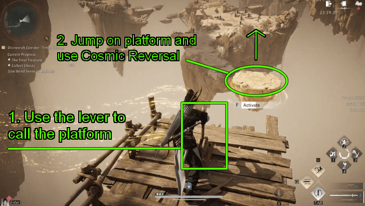 Activate Lever to Cross Over