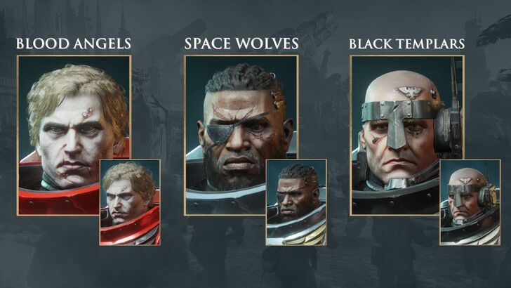 Space Marine 2 Chapter Voice Pack 1 Helmetless Heads