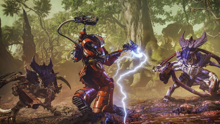 Space Marine 2 Techmarine Against Two Tyranids