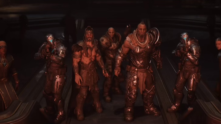 Characters from The Dark Ages looking beyond