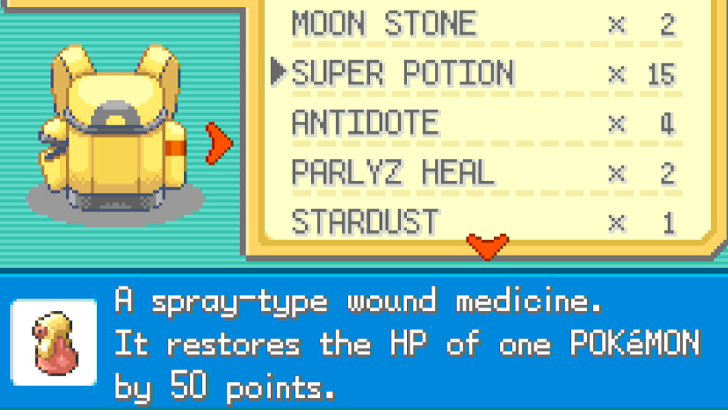 Pokemon FRLG - Recovery Items
