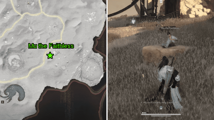 Talk to Mu the Faithless in Wraithridge Pass