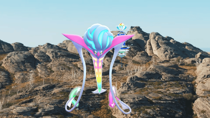 Pokémon GO Mega Malamar in a rocky terrain