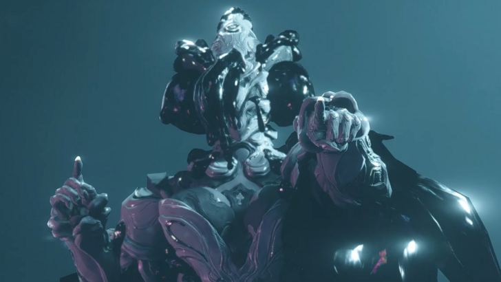 Warframe Follie pointing at the camera