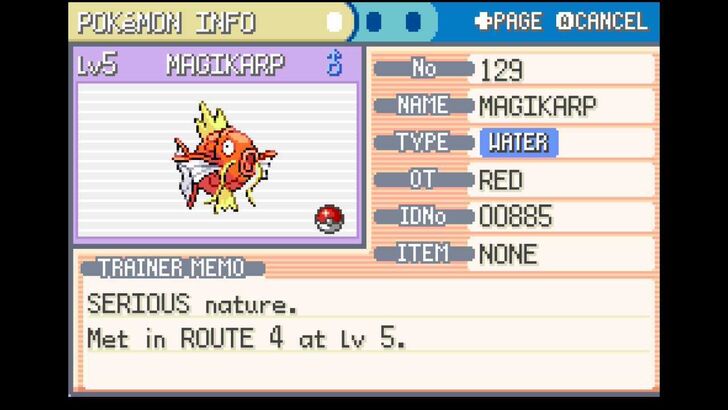 pokemon firered magikarp
