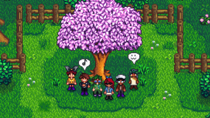 stardew valley multiplayer under a cherry tree