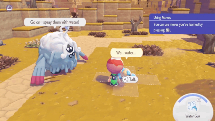 Use Water Gun on Squirtle