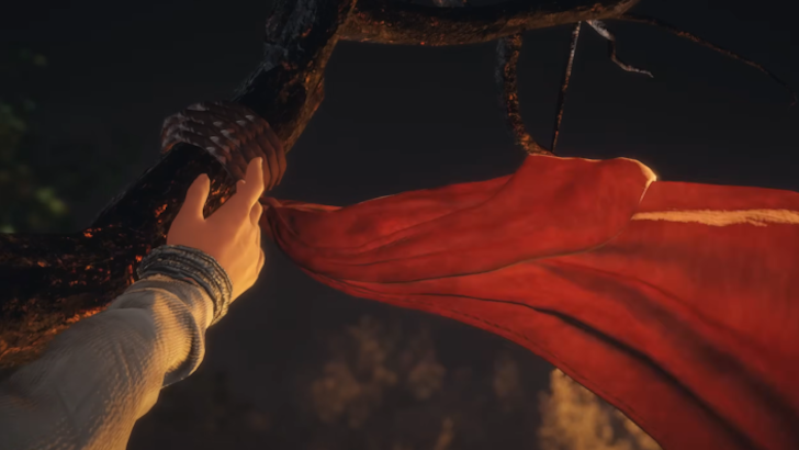 Ruby Ties the Cape to the Tree