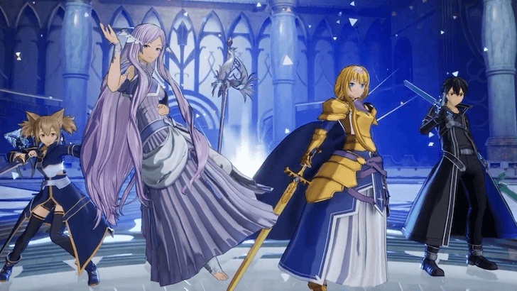 Silica, Quinella, Alice, and Kirito from Sword Art Online Fractured Daydream