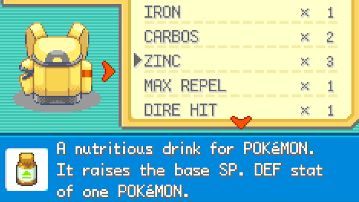 Pokemon FRLG - Stat-Boosting Items