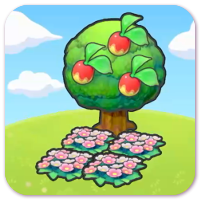 Tree-shaded flower bed