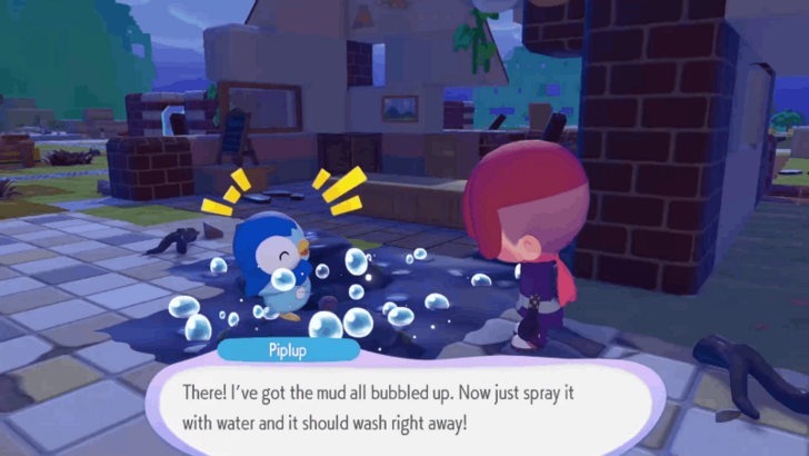 Spray mud with bubbles