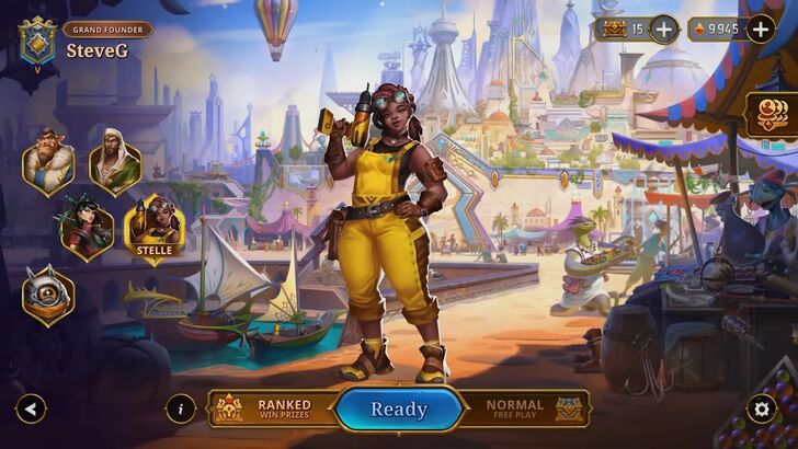 The Bazaar Stelle character screen