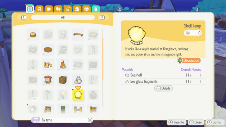 Shell Lamp Requirements