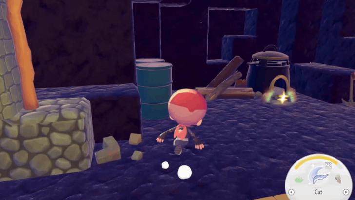 Examine the sparkly spot in front of the furnace