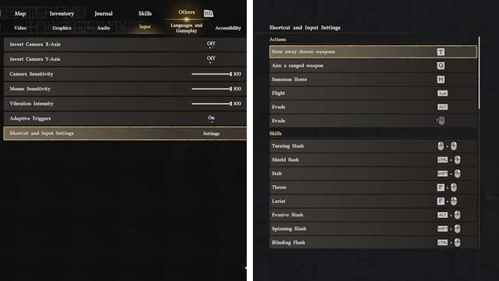 Change Bindings in Input Settings