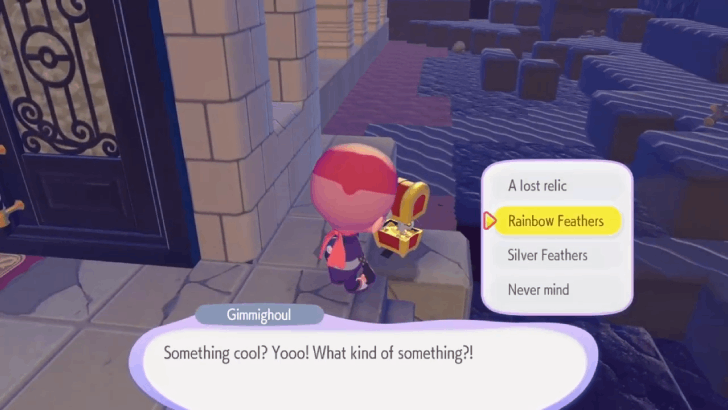 Trade Rainbow Feathers with Gimmighoul