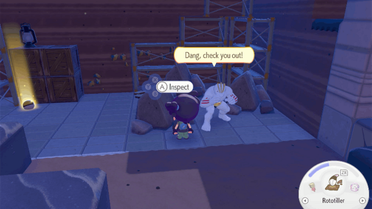 Talk to Machoke again after you deliver the giant boulder