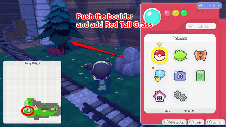 Pointy Tree-Shaded Rocky Tall Grass