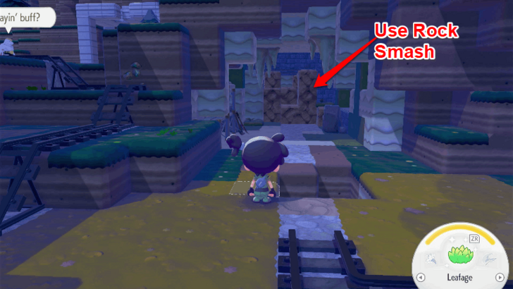 Use Rock Smash to enter the western cave