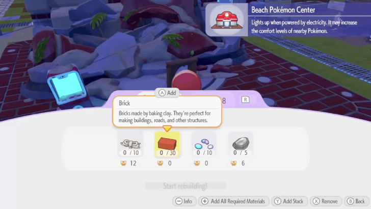 Rebuild Bleak Beach Pokemon Center