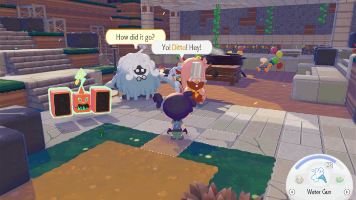 Talk to Professor Tangrowth near the Party Pot