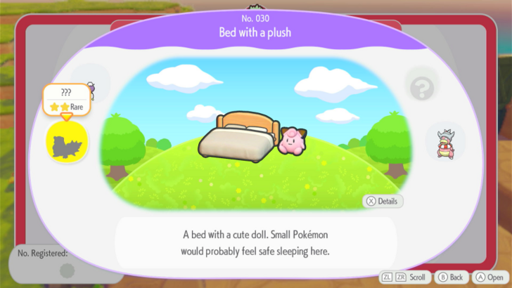 Bed with a plush habitat with a Rare Slowbro