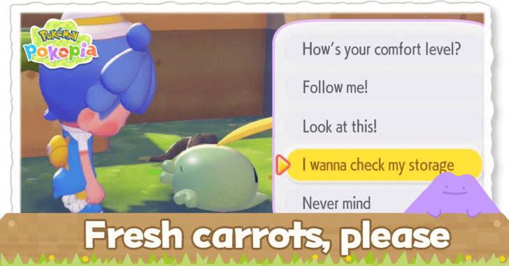 Pokemon Pokopia - Fresh carrots, please