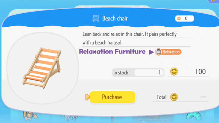 Pokemon Pokopia - Relaxation Furniture