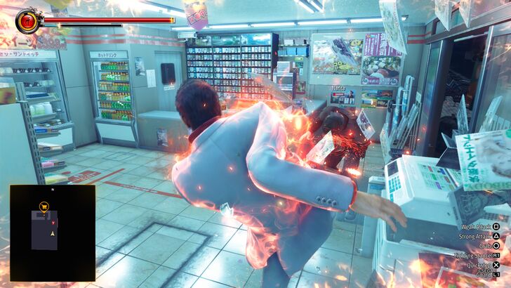 Yakuza Kiwami 3 Kiryu Fighting Inside a Convenience Store