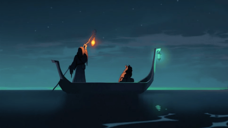 Slay the Spire 2 two hooded figures on a boat