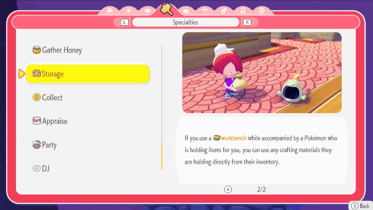 Pokopia - Items Inside Can Be Used at Workbench