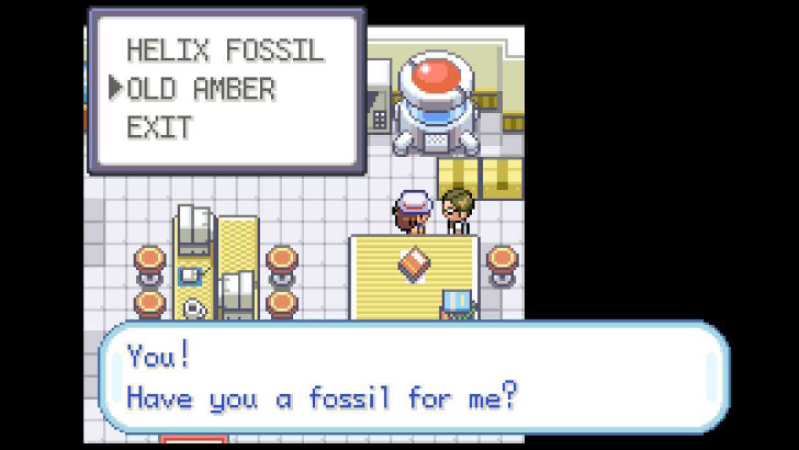 Submit Old Amber to Cinnabar Pokemon Lab