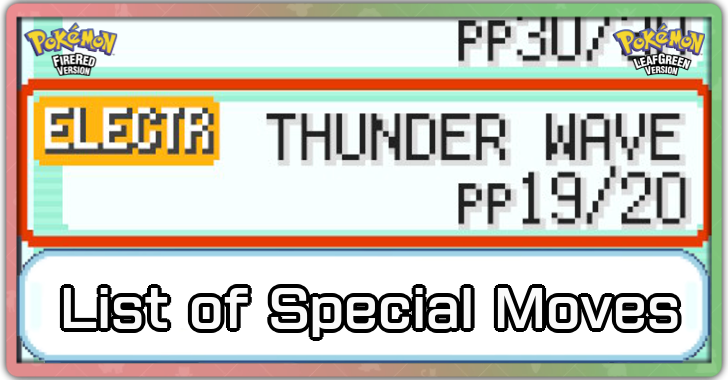 Pokemon FRLG - List of All Status Moves