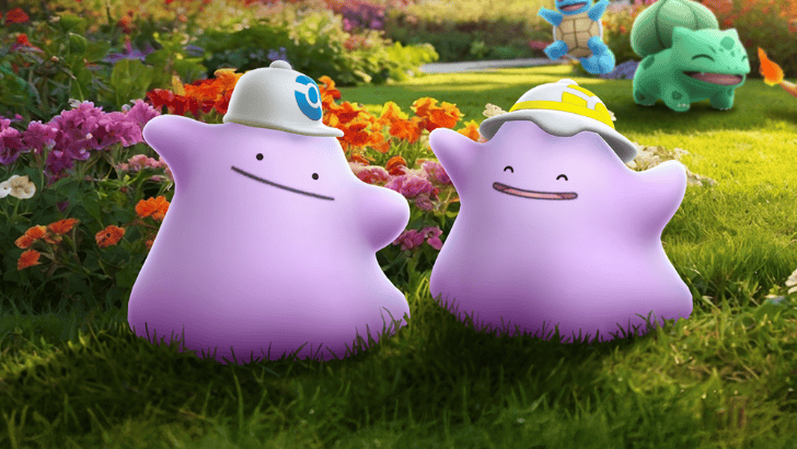 pokemon go ditto with a hat and cap