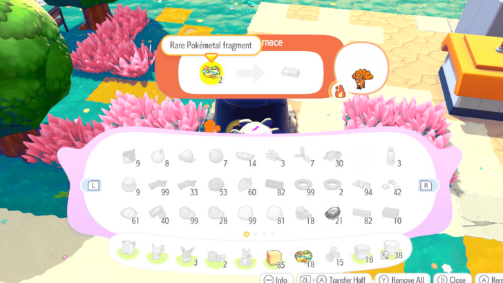 Melt Rare Fragments for Rare Pokemetal