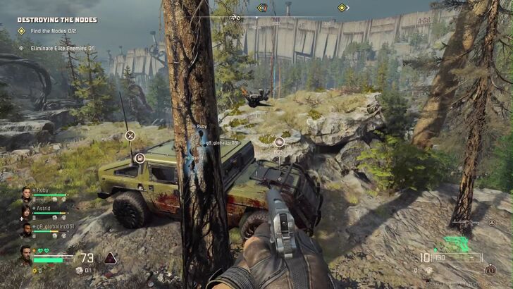 toxic commando maverick stuck behind a tree