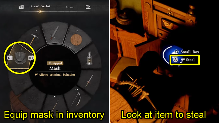 Use Mask to Steal Items
