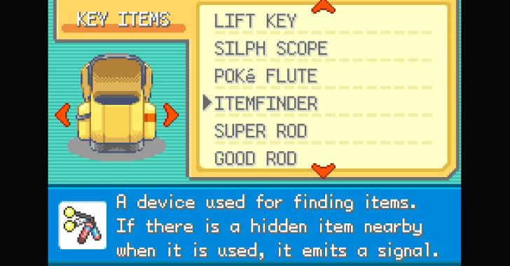 Use from Key Items Pocket in Bag