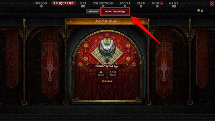 DOOM Event Reliquary Location