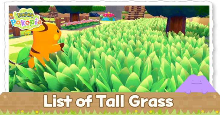 Pokemon Pokopia - List of Tall Grass