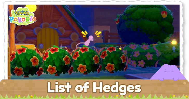 Pokemon Pokopia - List of All Hedges