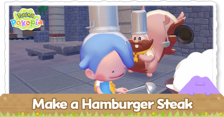 Pokemon Pokopia - Make a Hamburger Steak